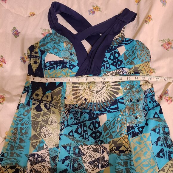 Swimsuit with attached skirt in Turquoise  Sz 14 One Piece - Picture 1 of 9